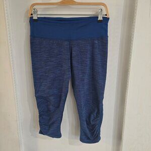 Lululemon Run For Your Life Crop Size 8 Blue Space Dye EUC